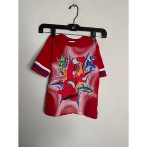 Vintage Kids 6 Power Rangers Time Force Red TShirt Graphic Tee 2000 Saban